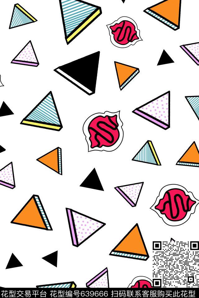 趣味流行时尚三角形传统印花华亿平台下载（图片编号: 639666） - 瓦栏（Walan）