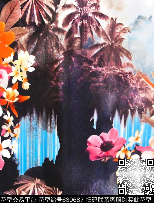 时尚大牌风景数码印花华亿平台下载（图片编号: 639687） - 瓦栏（Walan）