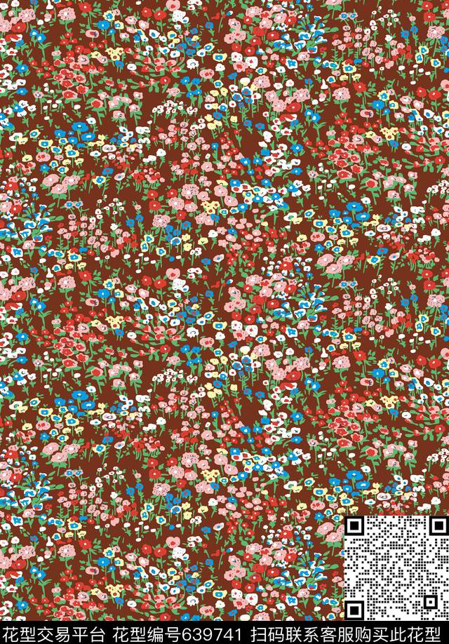 小碎花花卉花朵传统印花华亿平台下载（图片编号: 639741） - 瓦栏（Walan）
