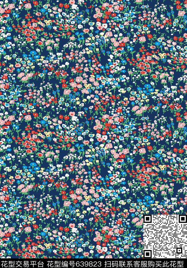 小碎花花卉花朵传统印花华亿平台下载（图片编号: 639823） - 瓦栏（Walan）
