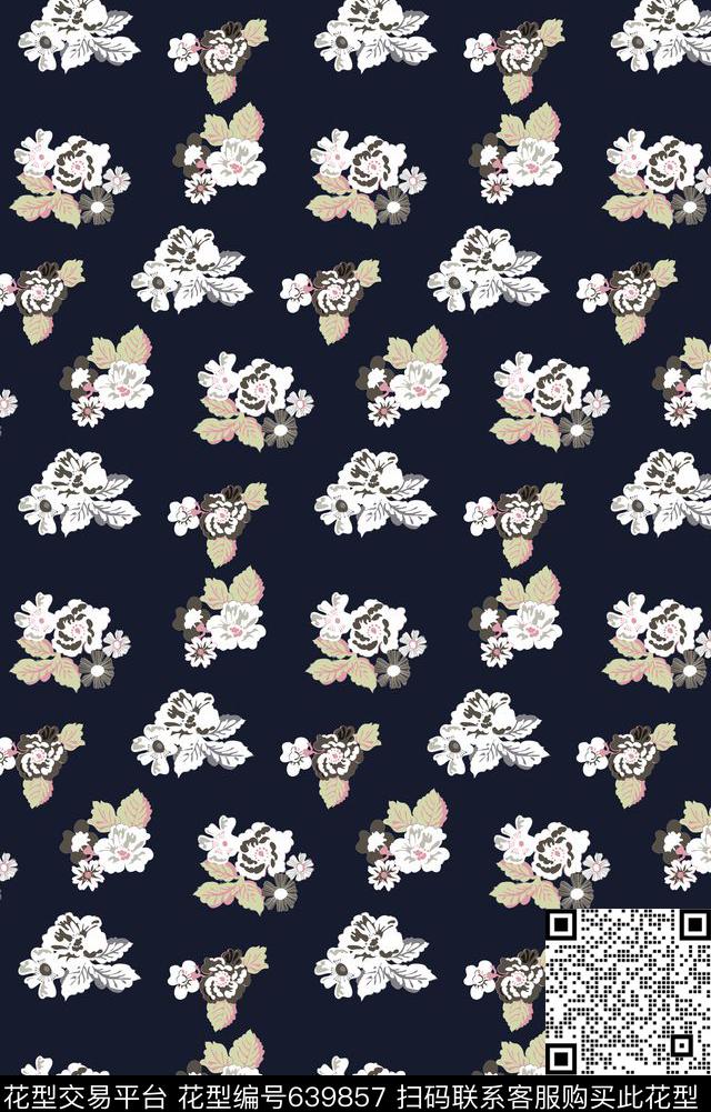 花朵小碎花传统印花华亿平台下载（图片编号: 639857） - 瓦栏（Walan）