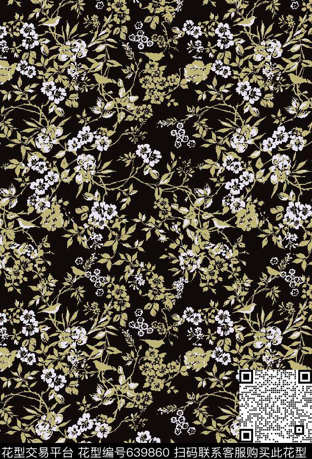 小碎花花朵花卉传统印花华亿平台下载（图片编号: 639860） - 瓦栏（Walan）