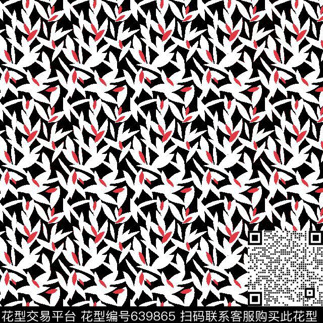 小碎花树叶传统印花华亿平台下载（图片编号: 639865） - 瓦栏（Walan）