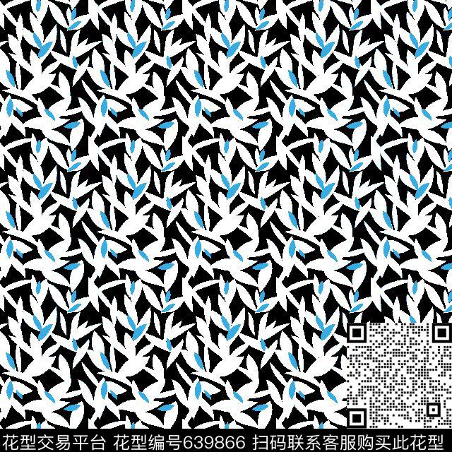 小碎花树叶传统印花华亿平台下载（图片编号: 639866） - 瓦栏（Walan）