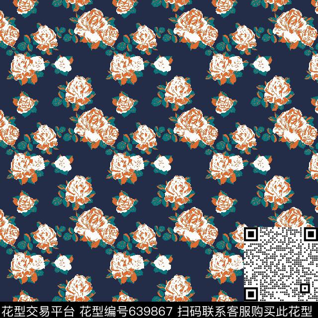 小碎花花朵花卉传统印花华亿平台下载（图片编号: 639867） - 瓦栏（Walan）