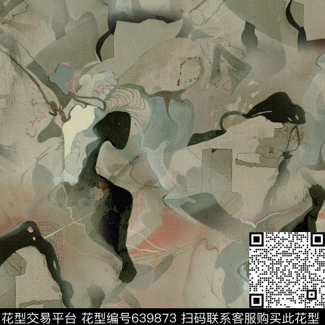 复古男装华亿平台抽象数码印花华亿平台下载（图片编号: 639873） - 瓦栏（Walan）