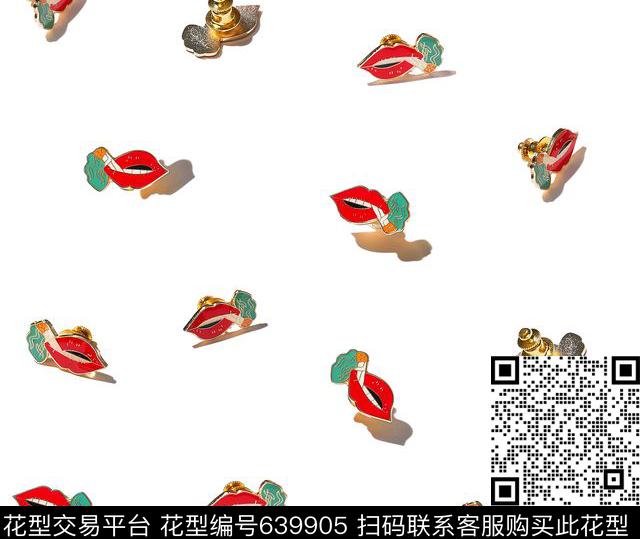 红唇趣味立体数码印花华亿平台下载（图片编号: 639905） - 瓦栏（Walan）