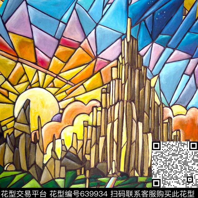 艺术女装华亿平台抽象数码印花华亿平台下载（图片编号: 639934） - 瓦栏（Walan）