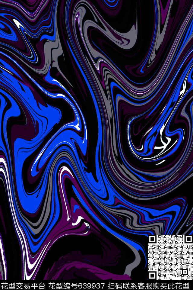 肌理流体颜料传统印花华亿平台下载（图片编号: 639937） - 瓦栏（Walan）