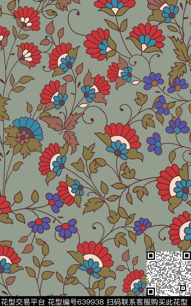 小碎花抽象花卉小花传统印花华亿平台下载（图片编号: 639938） - 瓦栏（Walan）