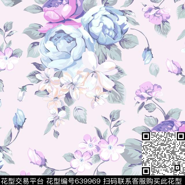 小碎花花卉彩绘花数码印花华亿平台下载（图片编号: 639969） - 瓦栏（Walan）