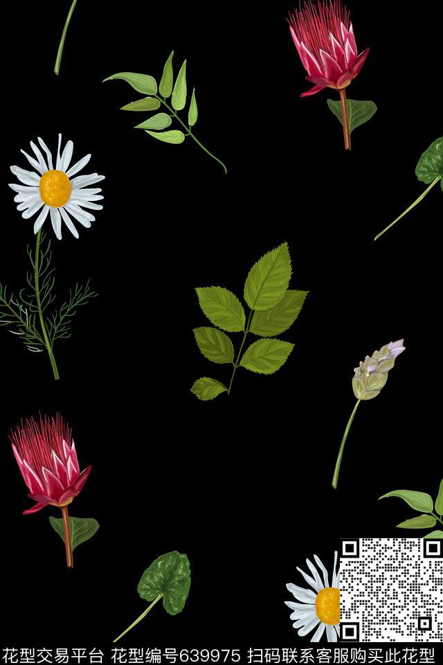 薰衣草花朵花卉数码印花华亿平台下载（图片编号: 639975） - 瓦栏（Walan）