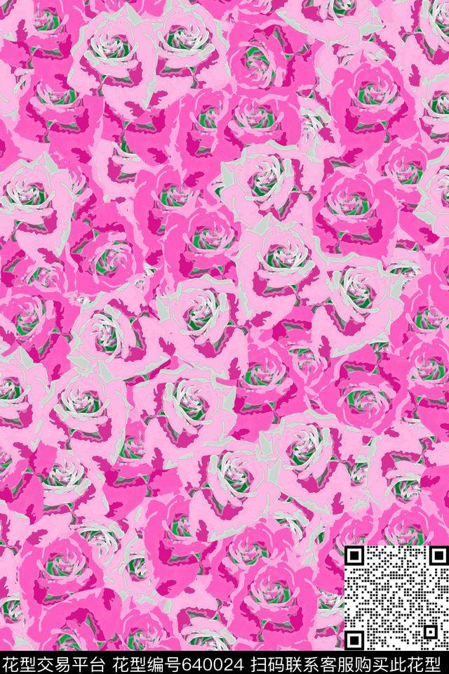 休闲时尚潮流乱花传统印花华亿平台下载（图片编号: 640024） - 瓦栏（Walan）