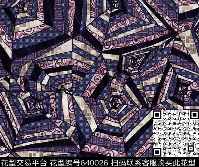 蜘蛛网多层次叠加多重纹理数码印花华亿平台下载（图片编号: 640026） - 瓦栏（Walan）