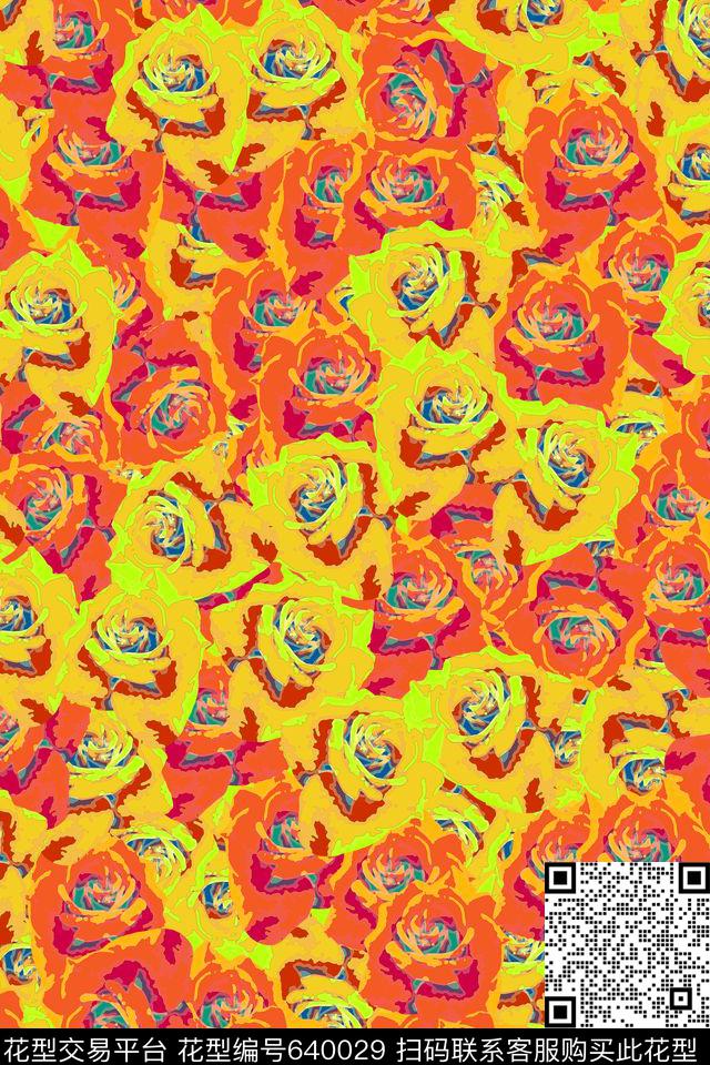 休闲时尚潮流乱花传统印花华亿平台下载（图片编号: 640029） - 瓦栏（Walan）