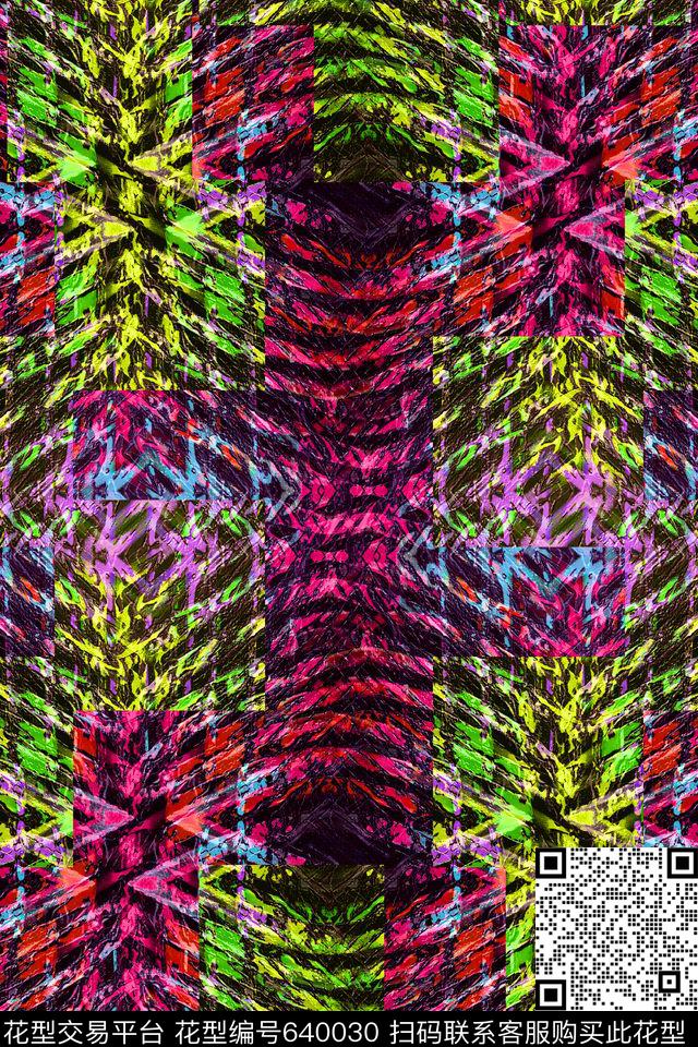 曲线细条纹波浪条纹数码印花华亿平台下载（图片编号: 640030） - 瓦栏（Walan）