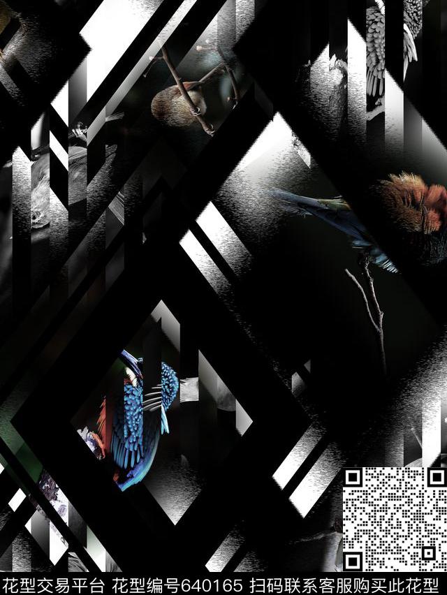 错位几何男装抽象数码印花华亿平台下载（图片编号: 640165） - 瓦栏（Walan）