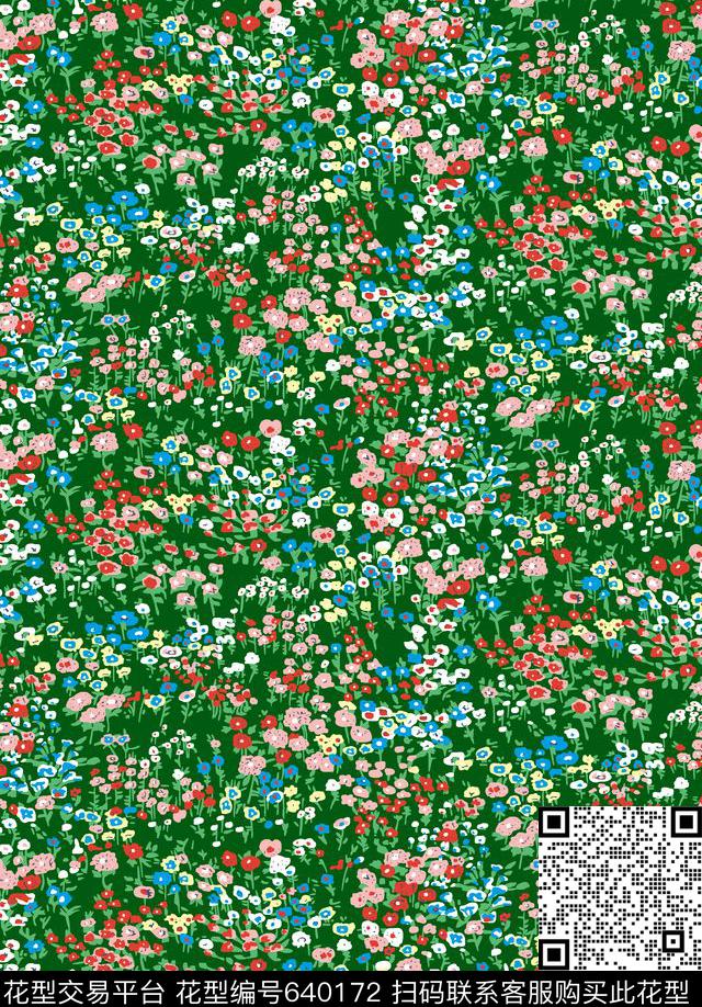 小碎花花卉花朵传统印花华亿平台下载（图片编号: 640172） - 瓦栏（Walan）