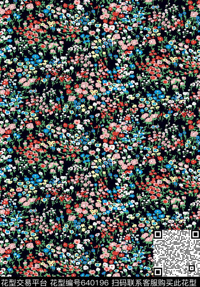 小碎花花卉花朵传统印花华亿平台下载（图片编号: 640196） - 瓦栏（Walan）