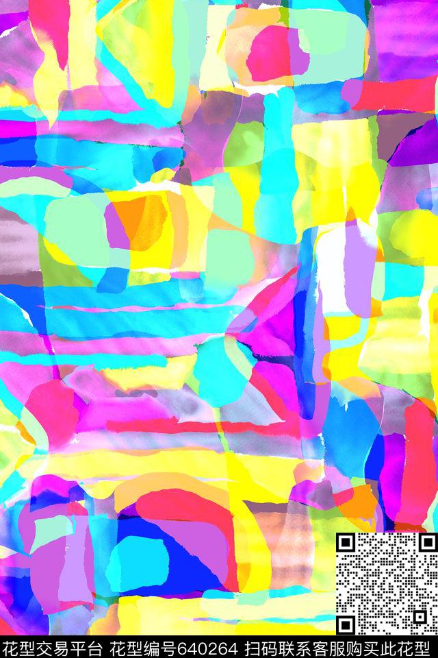 泳装几何清新数码印花华亿平台下载（图片编号: 640264） - 瓦栏（Walan）