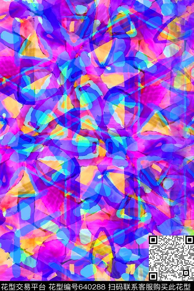 条子波浪条纹几何条纹数码印花华亿平台下载（图片编号: 640288） - 瓦栏（Walan）