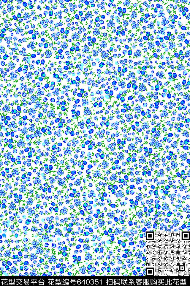 小碎花兰花乱花传统印花华亿平台下载（图片编号: 640351） - 瓦栏（Walan）