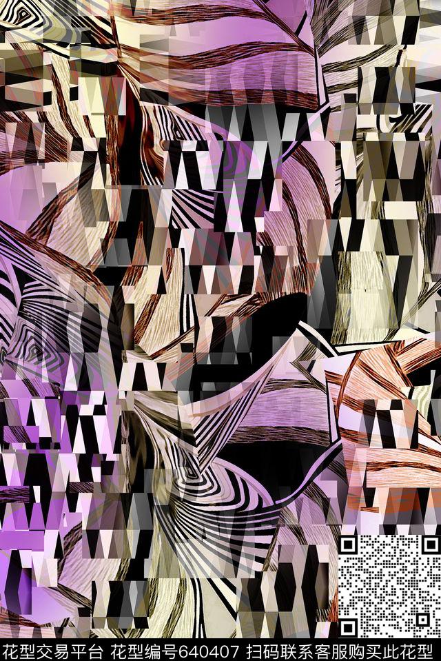 冷调暗花冷调华贵大气时尚风数码印花华亿平台下载（图片编号: 640407） - 瓦栏（Walan）