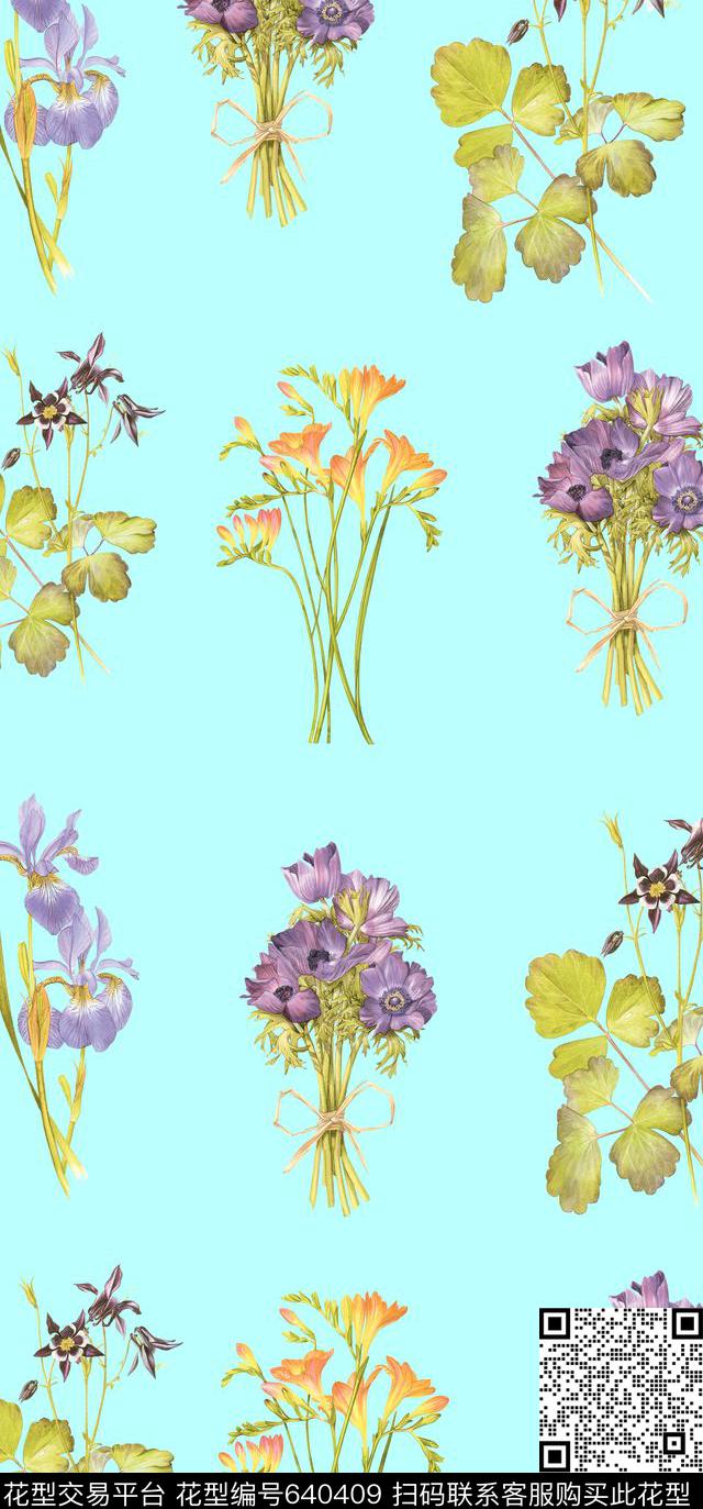 欧美花卉荷花数码印花华亿平台下载（图片编号: 640409） - 瓦栏（Walan）