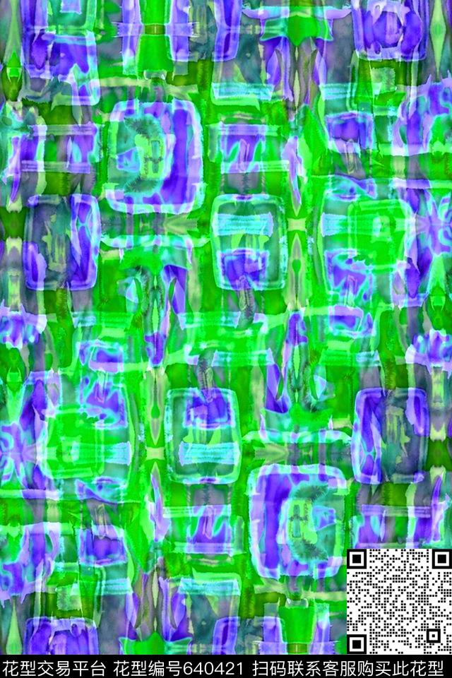 波浪条纹条子条纹数码印花华亿平台下载（图片编号: 640421） - 瓦栏（Walan）