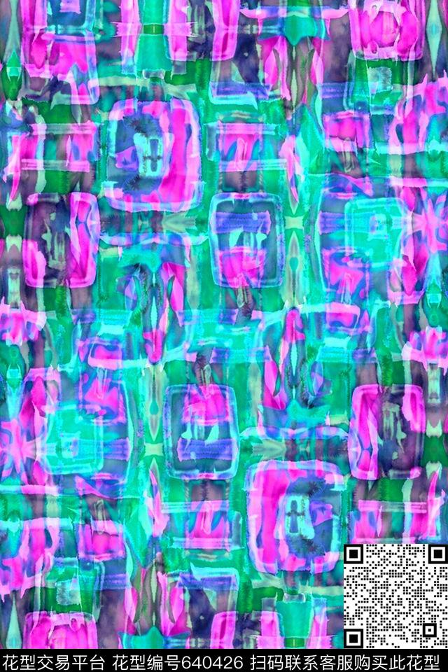 波浪条纹条子条纹数码印花华亿平台下载（图片编号: 640426） - 瓦栏（Walan）