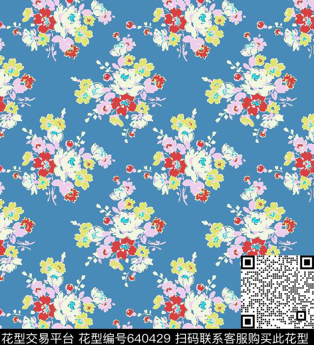花卉花朵小碎花传统印花华亿平台下载（图片编号: 640429） - 瓦栏（Walan）