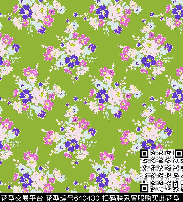 花卉花朵小碎花传统印花华亿平台下载（图片编号: 640430） - 瓦栏（Walan）