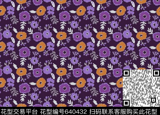 小碎花花卉花朵传统印花华亿平台下载（图片编号: 640432） - 瓦栏（Walan）