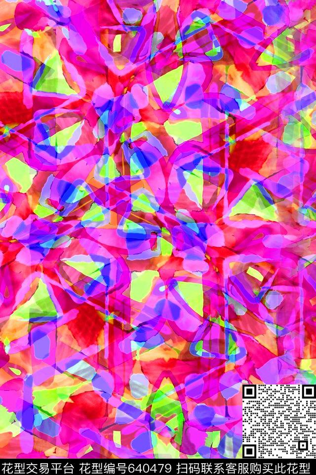 条子波浪条纹几何条纹数码印花华亿平台下载（图片编号: 640479） - 瓦栏（Walan）