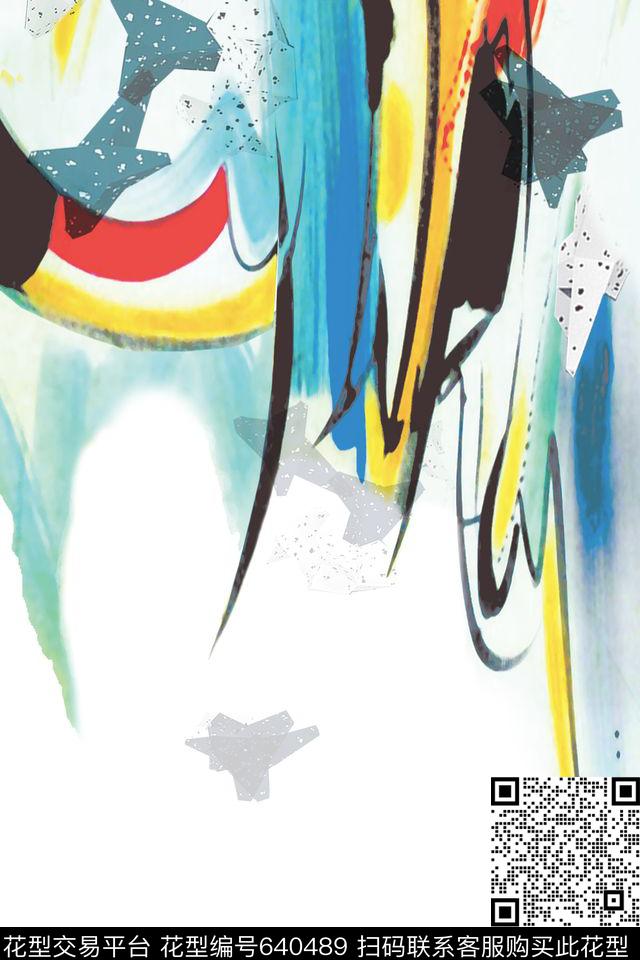 Fei-创意趣味Fei-抽象派水彩数码印花华亿平台下载（图片编号: 640489） - 瓦栏（Walan）