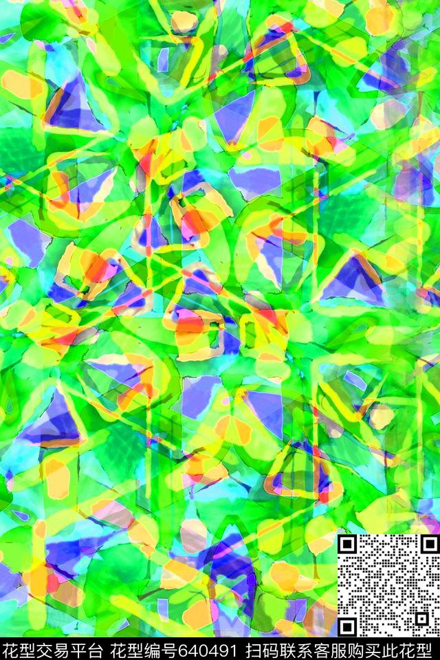 条子波浪条纹几何条纹数码印花华亿平台下载（图片编号: 640491） - 瓦栏（Walan）