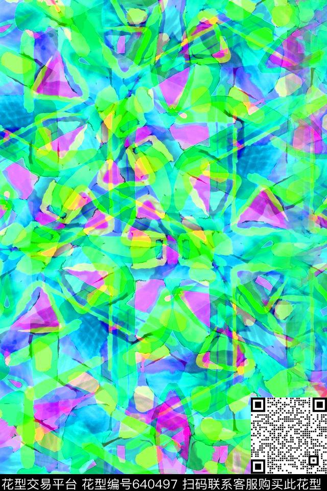 条子波浪条纹几何条纹数码印花华亿平台下载（图片编号: 640497） - 瓦栏（Walan）