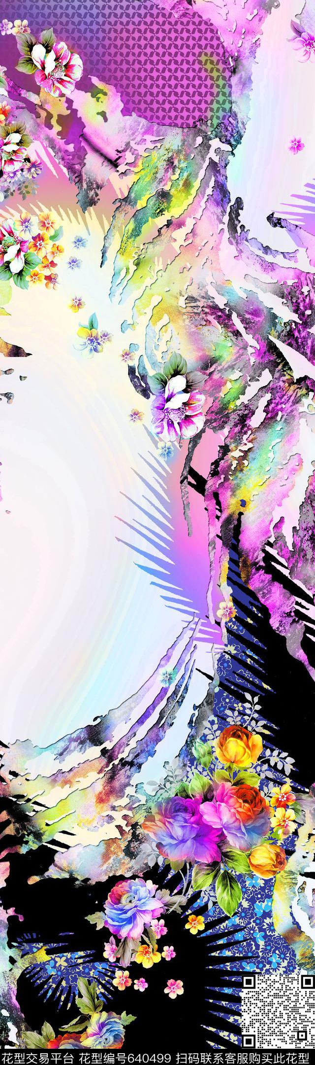 欧美大牌风佩斯利数码印花华亿平台下载（图片编号: 640499） - 瓦栏（Walan）