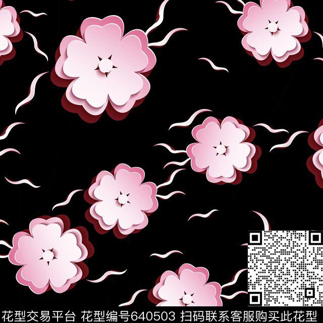 花朵花卉立体浮雕花纹数码印花华亿平台下载（图片编号: 640503） - 瓦栏（Walan）