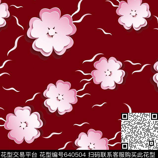 花朵花卉立体浮雕花纹数码印花华亿平台下载（图片编号: 640504） - 瓦栏（Walan）