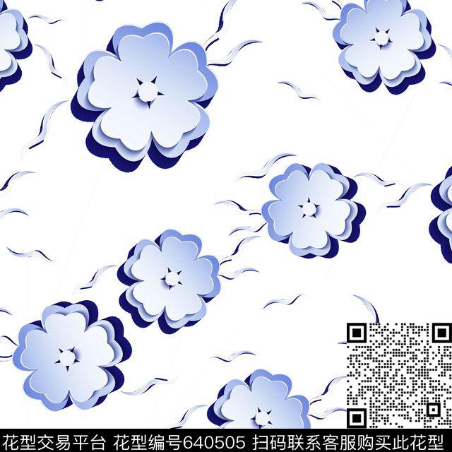 花朵花卉立体浮雕花纹数码印花华亿平台下载（图片编号: 640505） - 瓦栏（Walan）