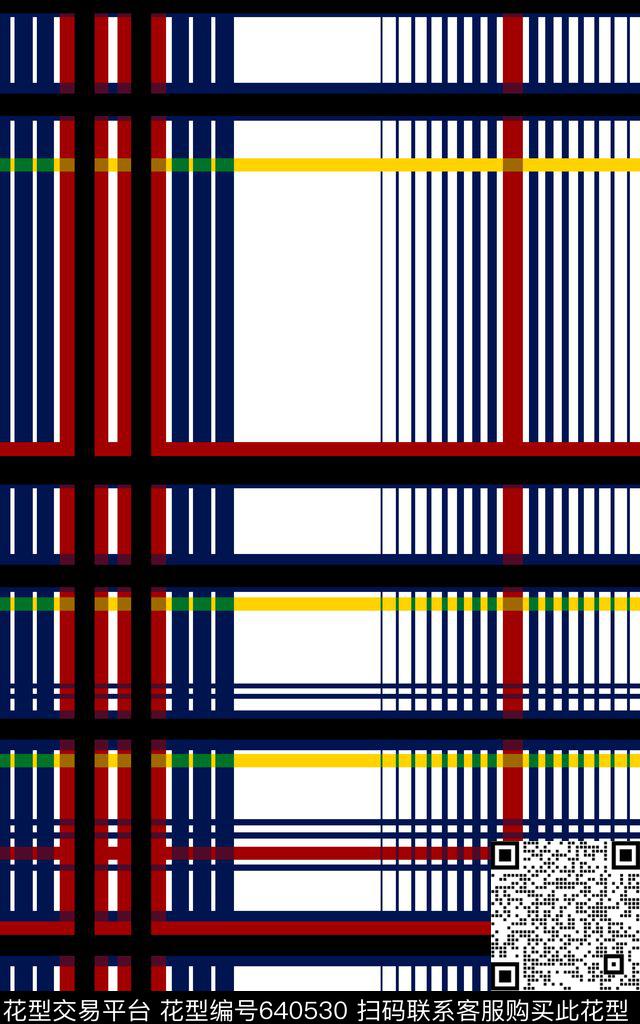 大衣呢料格子0分色区传统印花华亿平台下载（图片编号: 640530） - 瓦栏（Walan）