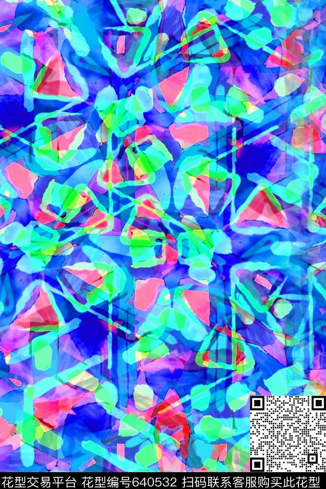 条子波浪条纹几何条纹数码印花华亿平台下载（图片编号: 640532） - 瓦栏（Walan）