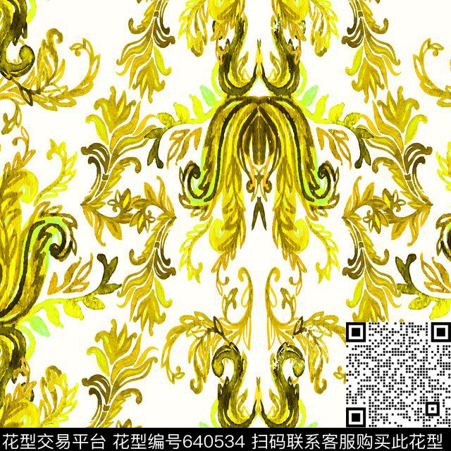 火腿花佩斯利腰果传统印花华亿平台下载（图片编号: 640534） - 瓦栏（Walan）