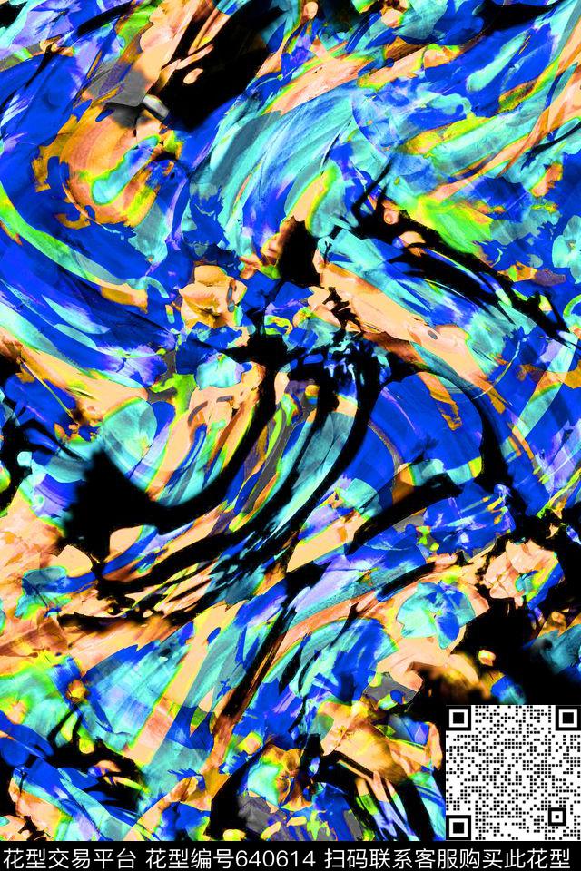 泳装风景抽象数码印花华亿平台下载（图片编号: 640614） - 瓦栏（Walan）