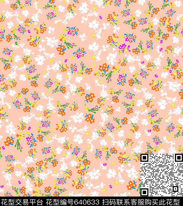 牵牛花乱花花朵传统印花华亿平台下载（图片编号: 640633） - 瓦栏（Walan）