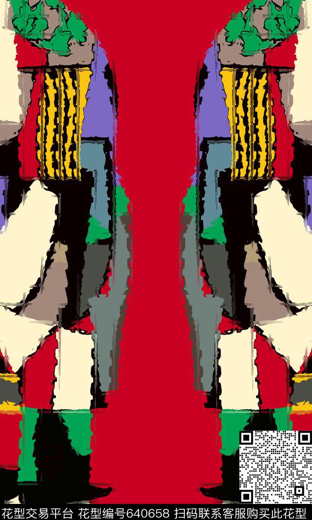 Fei-女装解构几何数码印花华亿平台下载（图片编号: 640658） - 瓦栏（Walan）