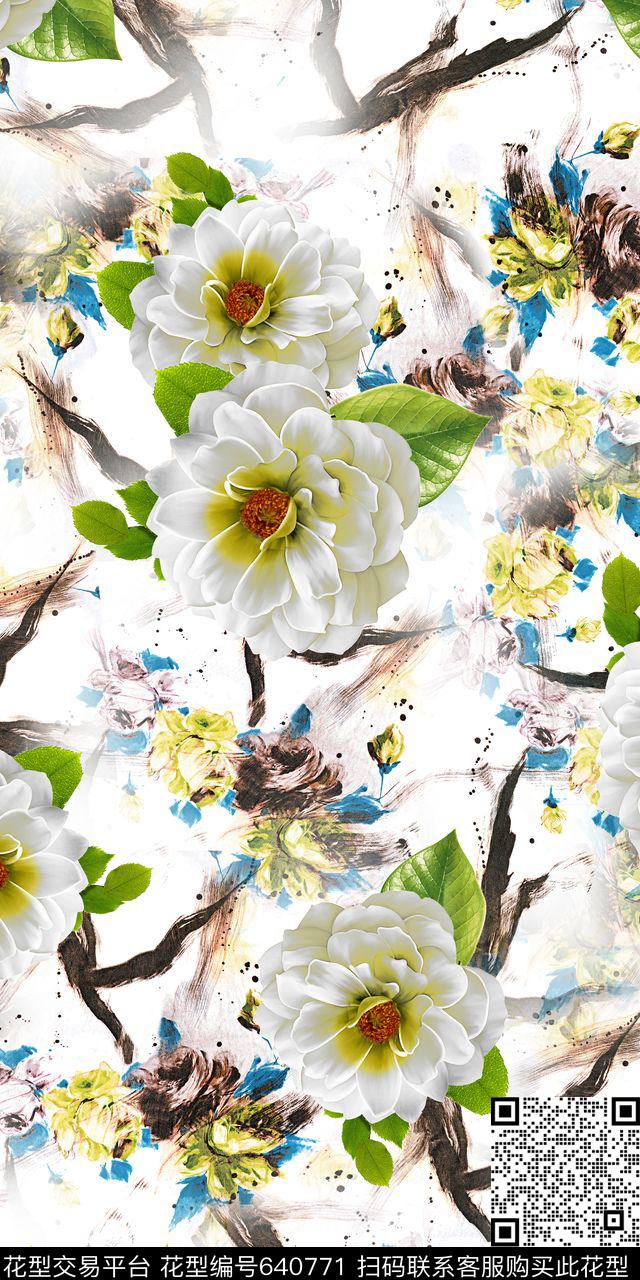 大牌清爽素雅数码印花华亿平台下载（图片编号: 640771） - 瓦栏（Walan）