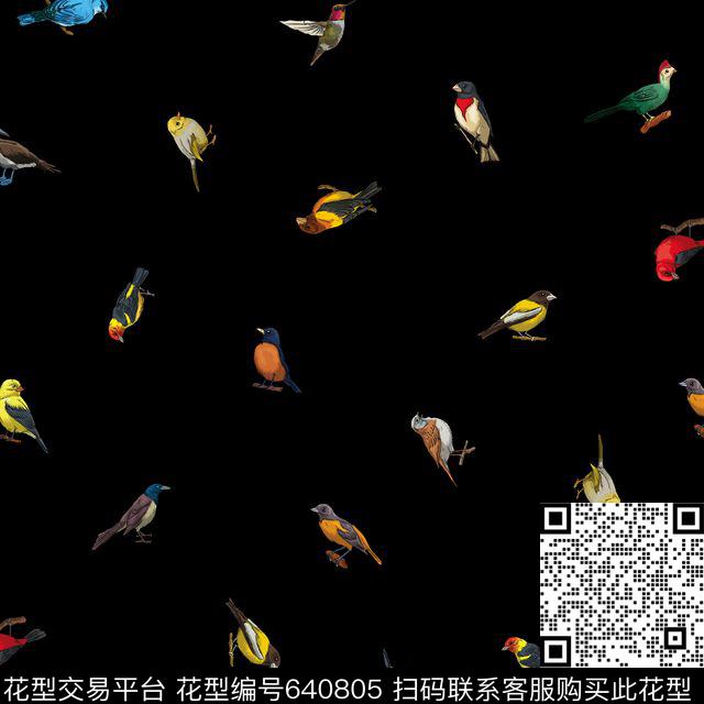 鸟类动物昆虫数码印花华亿平台下载（图片编号: 640805） - 瓦栏（Walan）