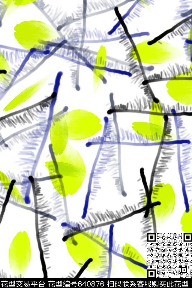 抽象水墨水彩纹理花卉数码印花华亿平台下载（图片编号: 640876） - 瓦栏（Walan）
